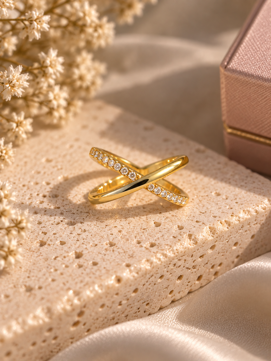 18KT Gold Plated Criss Cross Ring