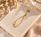 Double Heart Gold Plated Chain Ring
