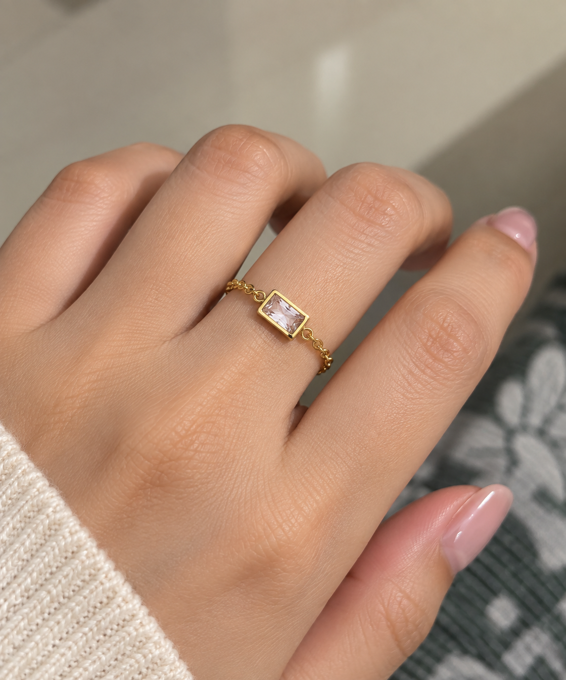 Gold Plated Chain Ring