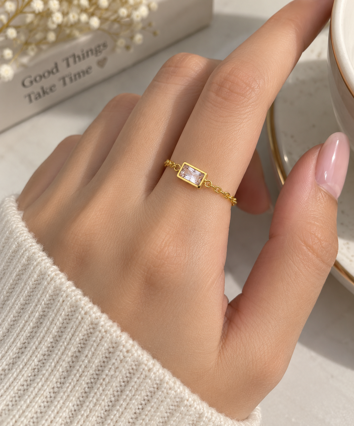 Gold Plated Chain Ring