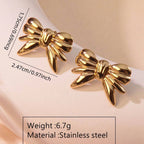 Bow Tie Stainless Steel Earrings
