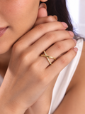 18KT Gold Plated Criss Cross Ring
