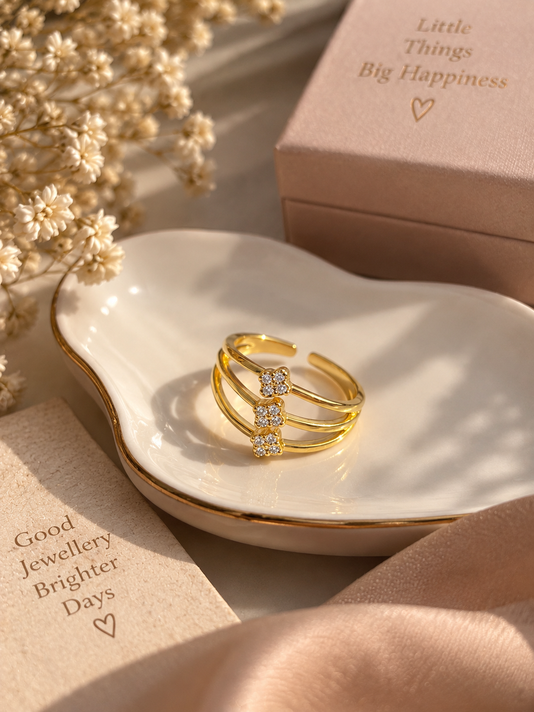 Cocktail Ring 18k Gold Plated
