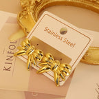 Bow Tie Stainless Steel Earrings