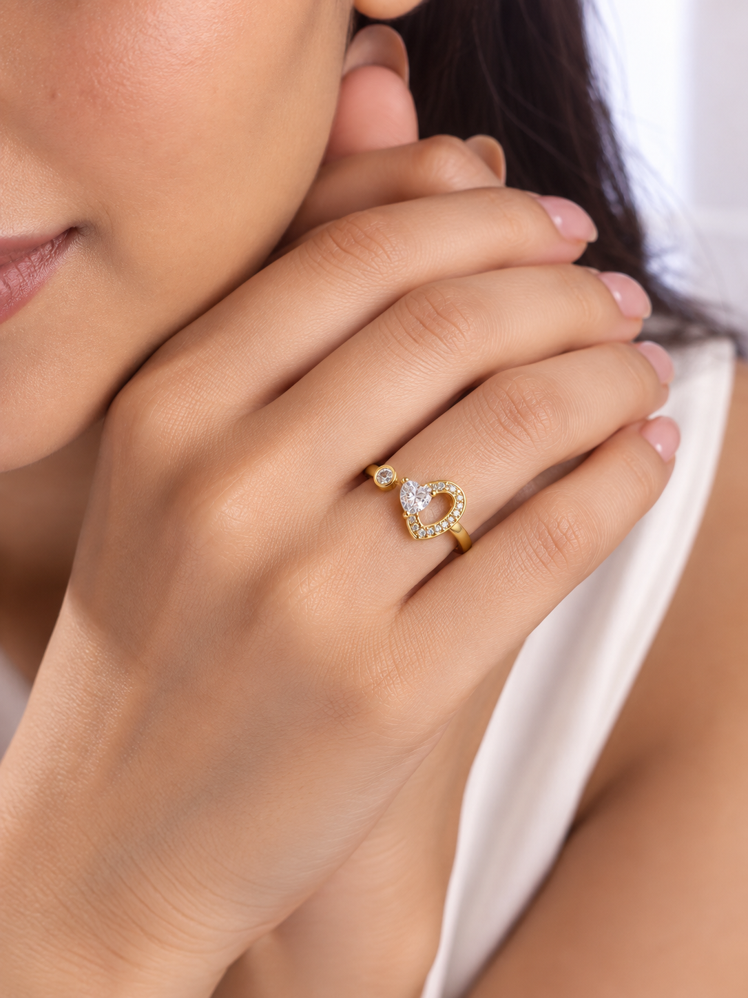 Heart Stone Demi Fine Ring