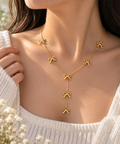 Multi Bow Necklace Stainless Steel