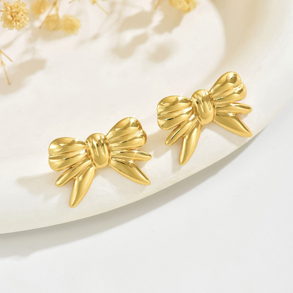 Bow Tie Stainless Steel Earrings