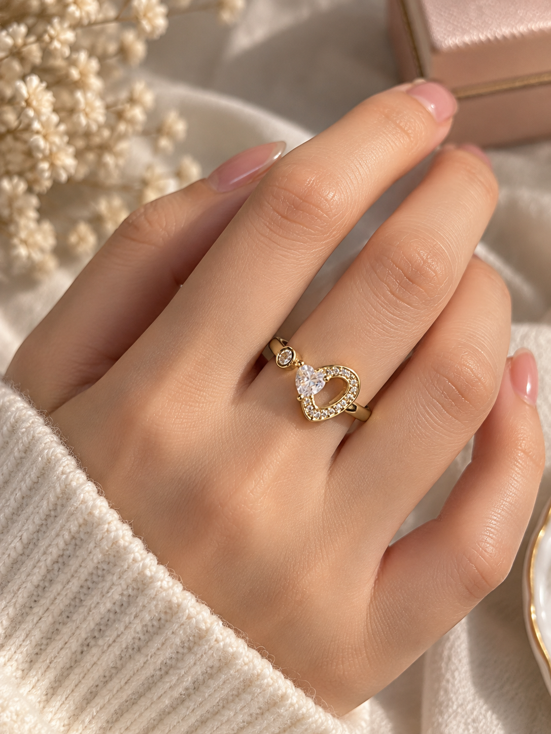 Heart Stone Demi Fine Ring