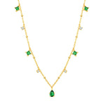Water Droplets Necklace Green