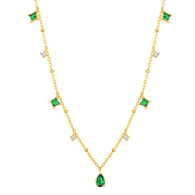 Water Droplets Necklace Green