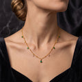 Water Droplets Necklace Green