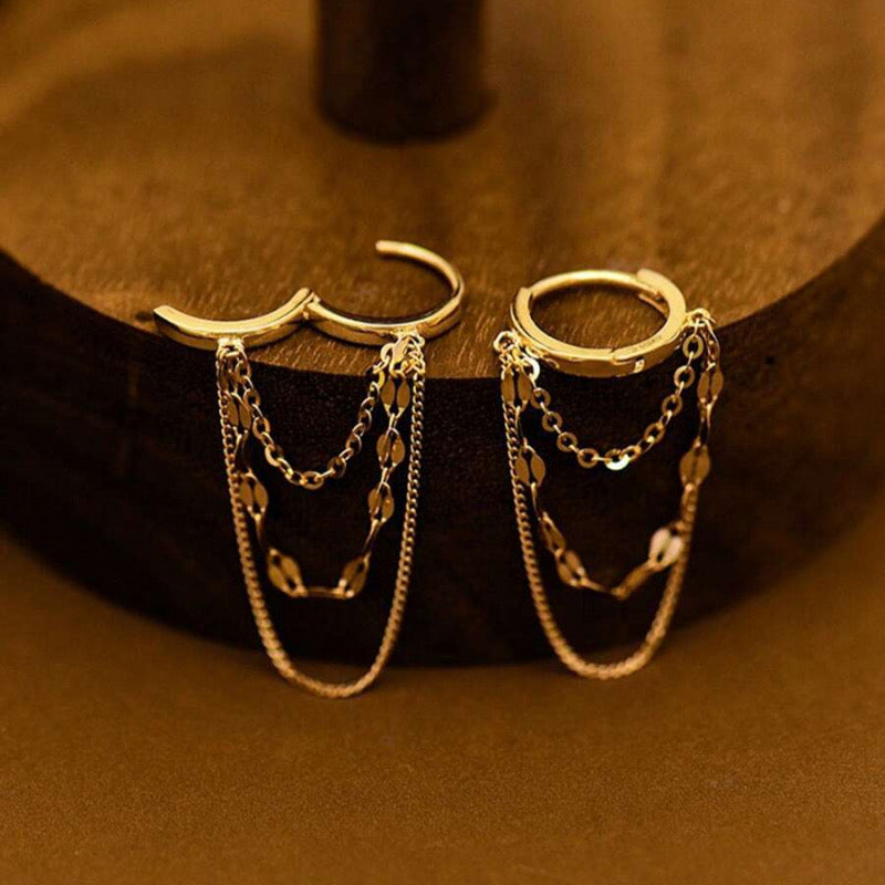 Tassel Dangling Earrings Gold Plated