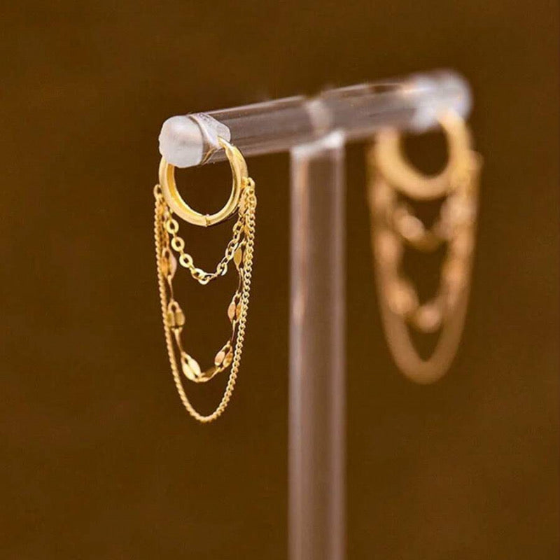 Tassel Dangling Earrings Gold Plated