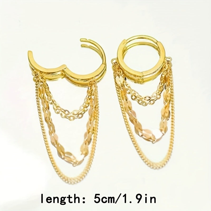 Tassel Dangling Earrings Gold Plated