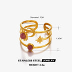 Sun Open Ring 18k Gold Plated