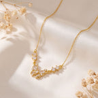 Three-Dimensional Butterfly Necklace 18k Gold Plated