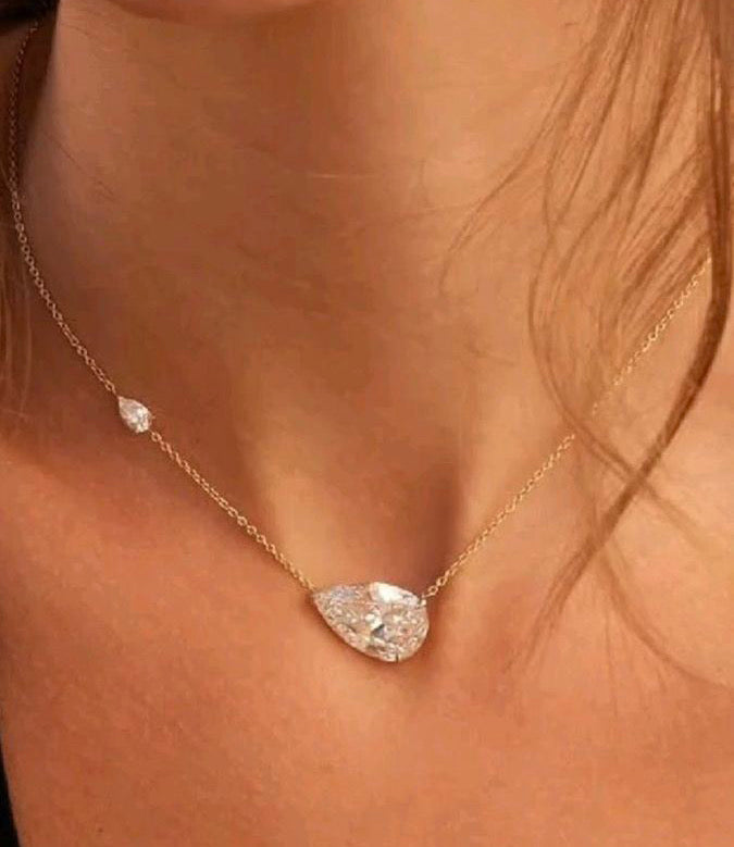 Water Droplets Necklace 18k Gold Plated