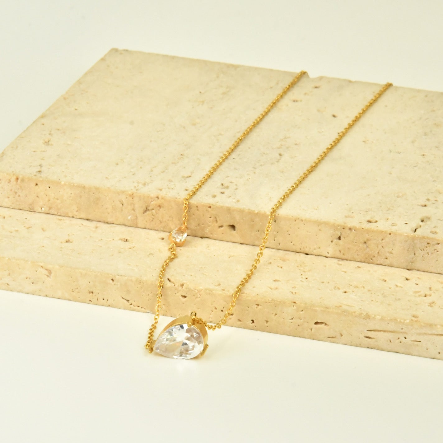 Water Droplets Necklace 18k Gold Plated