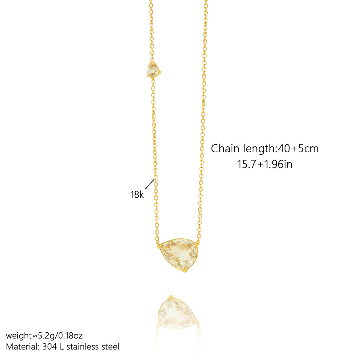 Water Droplets Necklace 18k Gold Plated