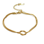 Permanent 1 Pair of Couple Bracelets 18k Gold Plated
