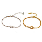 Permanent 1 Pair of Couple Bracelets 18k Gold Plated
