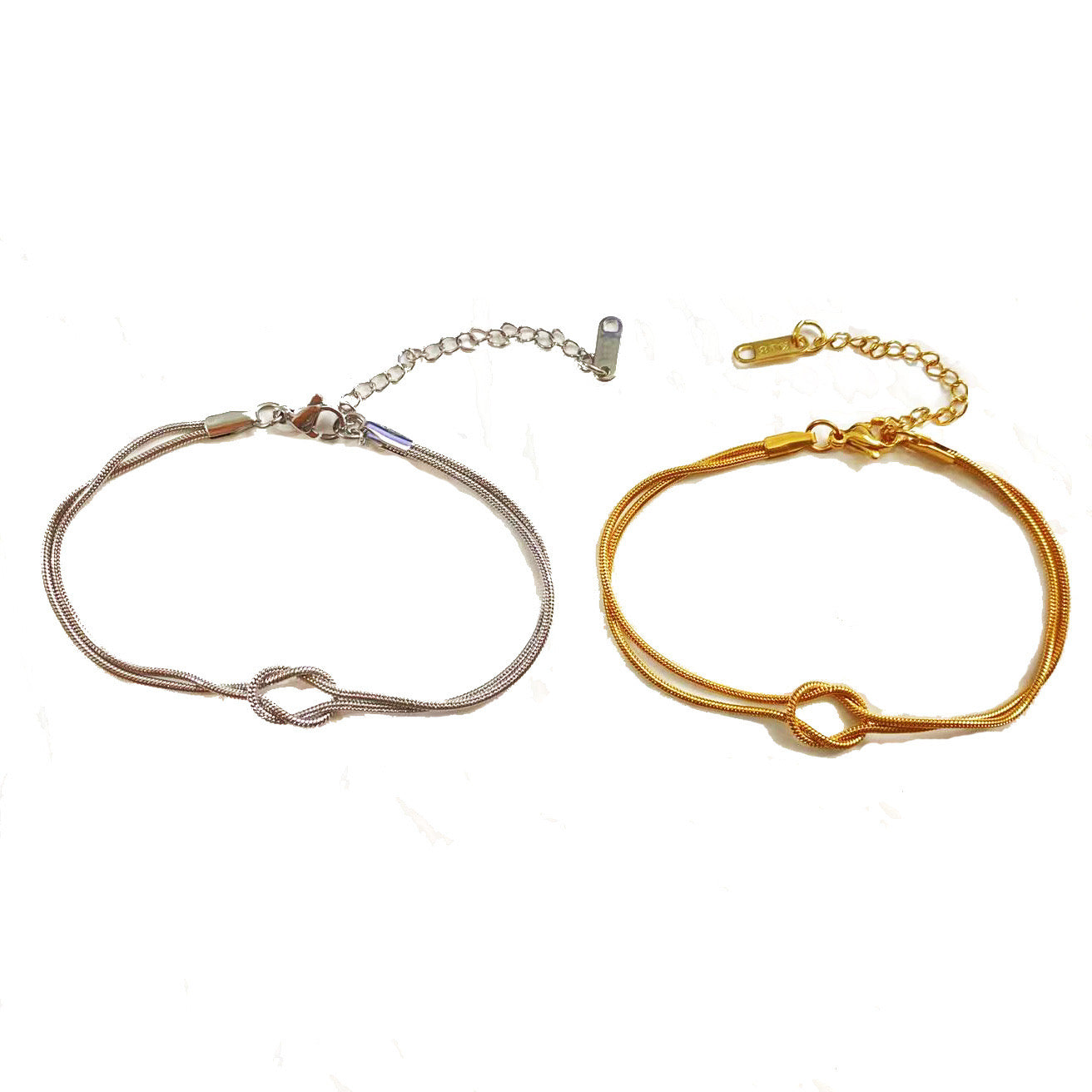 Permanent 1 Pair of Couple Bracelets 18k Gold Plated