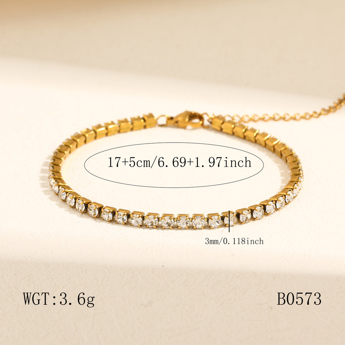 Geometric Waterproof Bracelet 18k Fold Plated