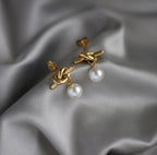 Knot Drop Earrings 18k Gold Plated