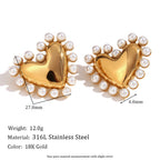 Heart Shape 18k Gold Plated Earrings