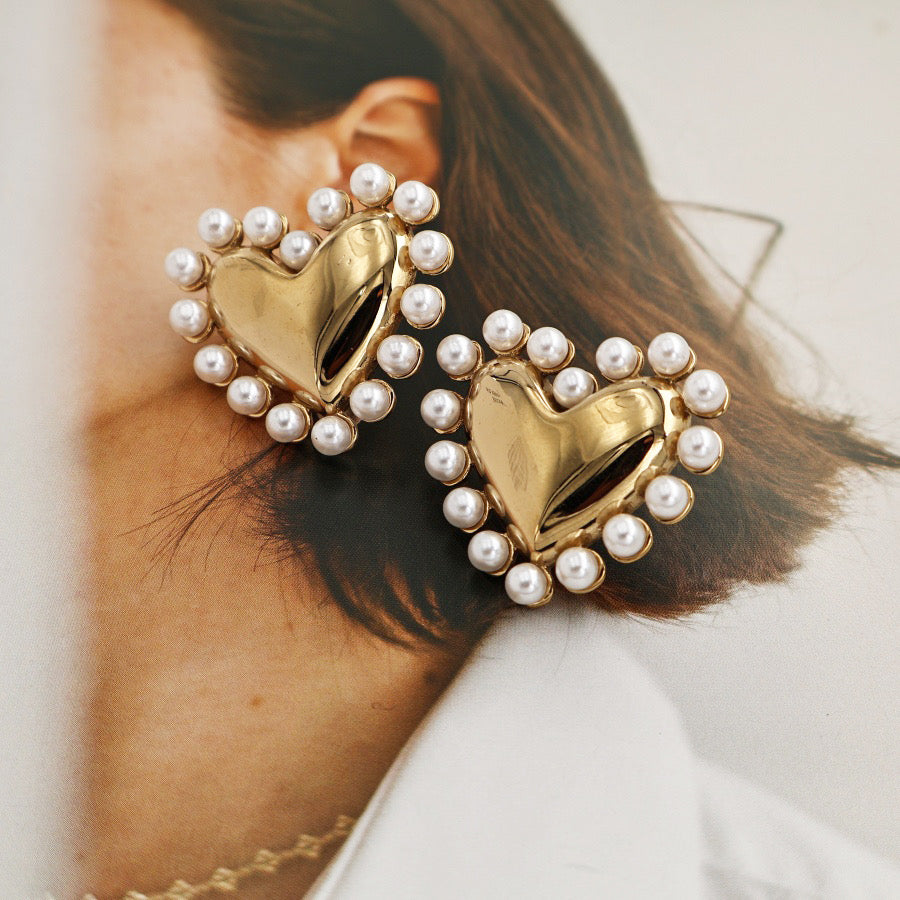 Heart Shape 18k Gold Plated Earrings