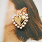 Heart Shape 18k Gold Plated Earrings