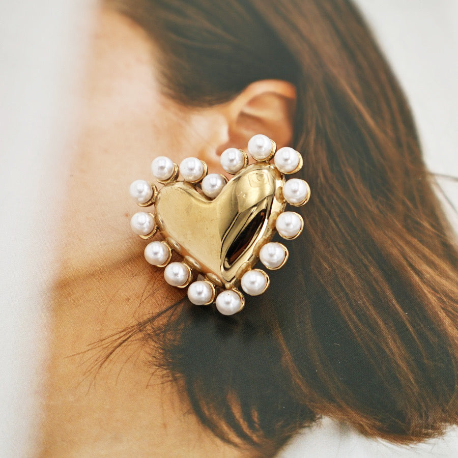 Heart Shape 18k Gold Plated Earrings