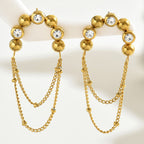 Vintage Style Gold Tassel Earrings 18k Gold Plated