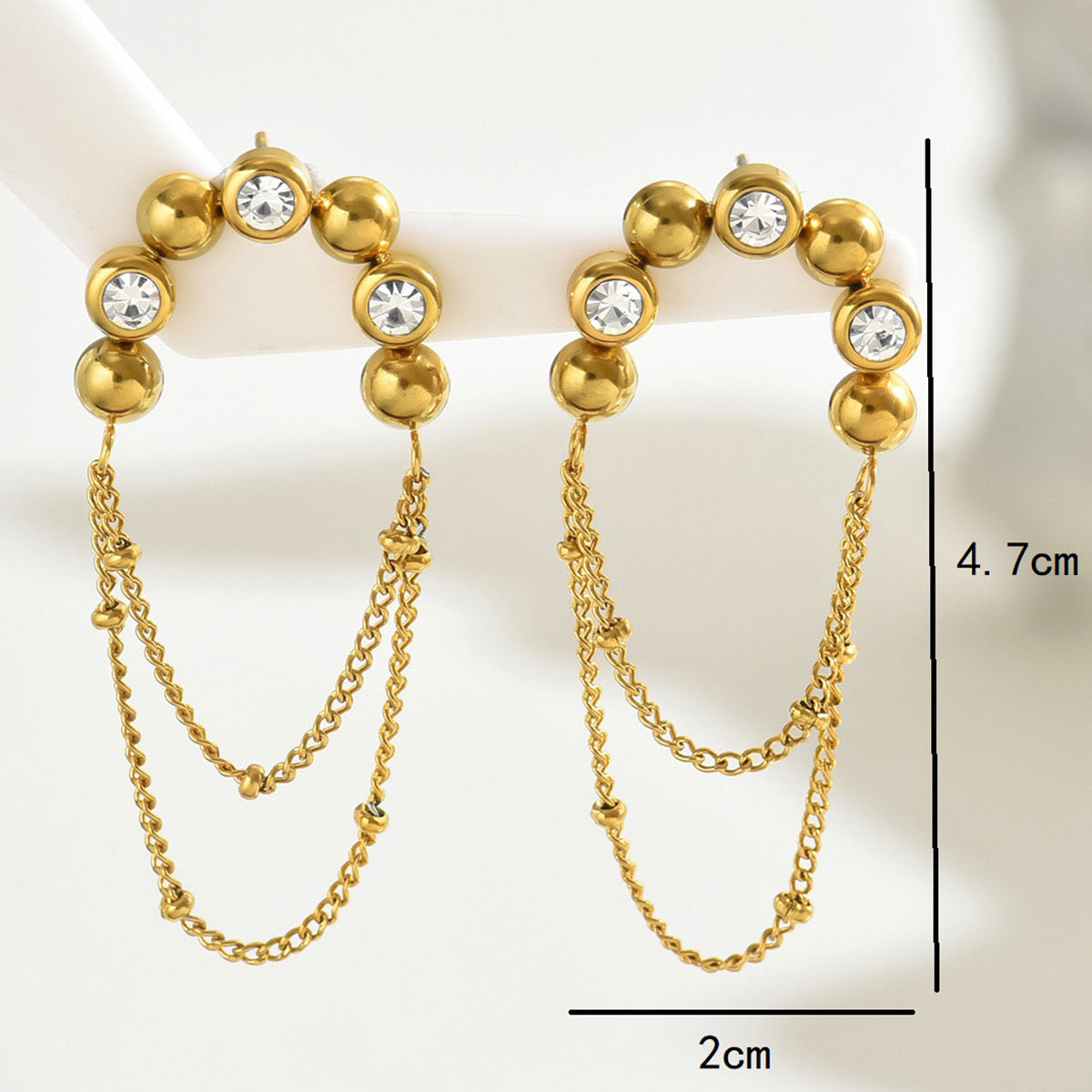 Vintage Style Gold Tassel Earrings 18k Gold Plated