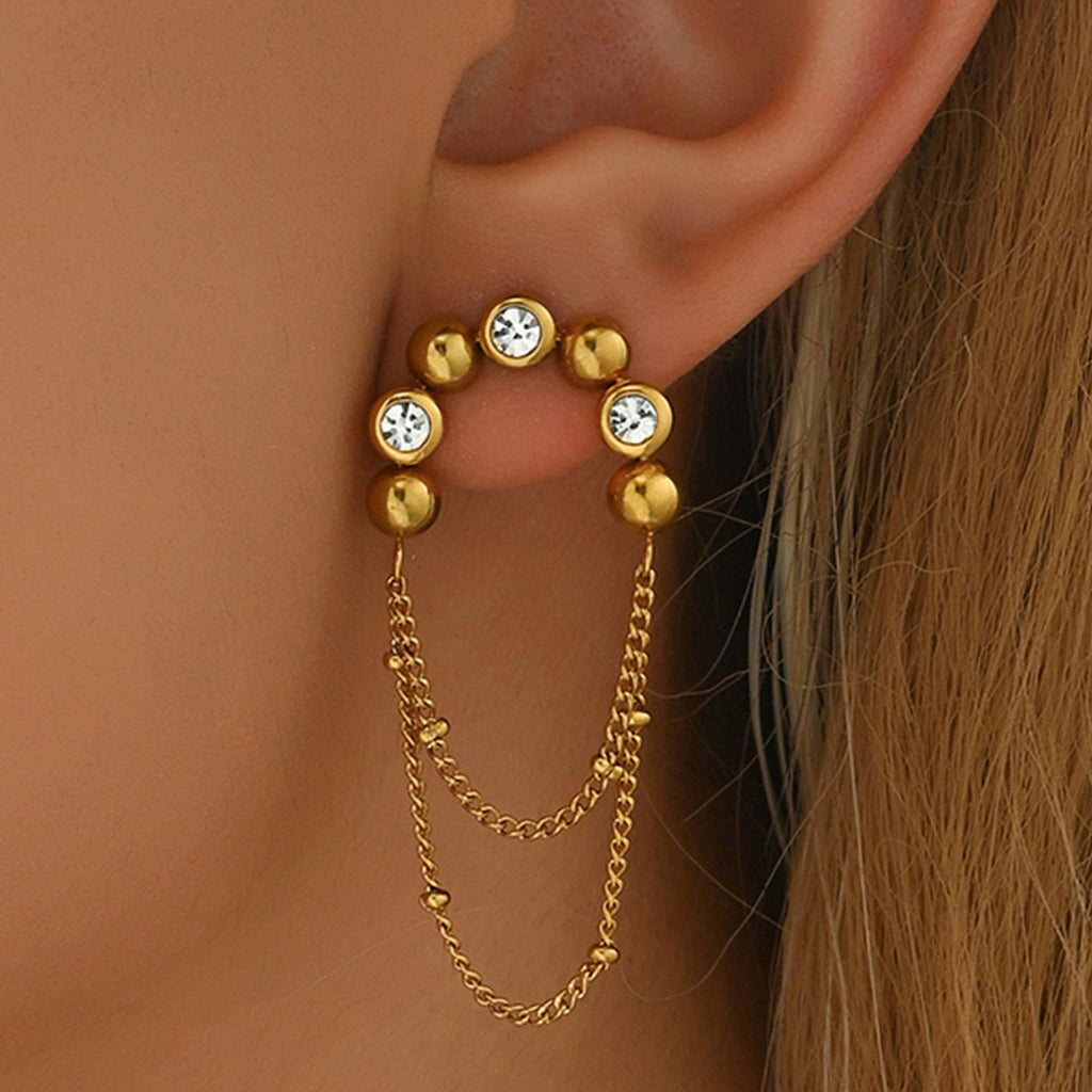 Vintage Style Gold Tassel Earrings 18k Gold Plated