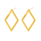 Rhombus Stud Earrings 18k Gold Plated