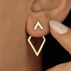 Rhombus Stud Earrings 18k Gold Plated