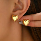 Demi-Fine Heart Earrings Gold Plated
