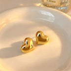 Demi-Fine Heart Earrings Gold Plated