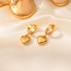 Heart Shape Stainless Steel Gold Plated Earrings