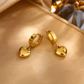 Heart Shape Stainless Steel Gold Plated Earrings