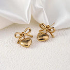 Bow Heart Anti-Tarnish Stainless steel Earrings